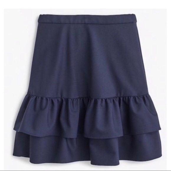 J. Crew Tiered Wool Blend Navy Blue Skirt Size 4 - Picture 2 of 8